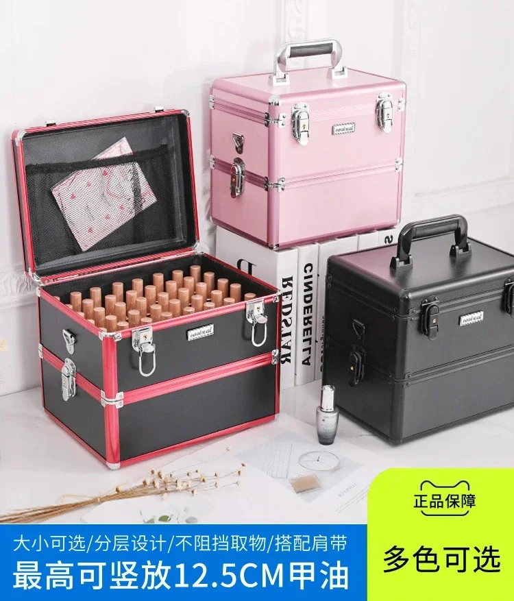 Nail polish glue storage box Large capacity multi-layer professional  manicure box Tattoo embroidery manicurist toolbox Portable