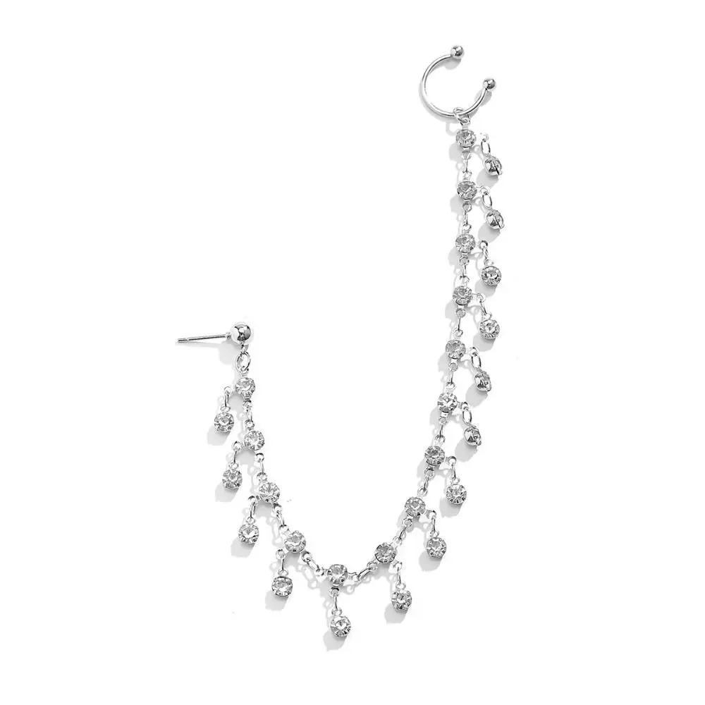 Belly Dance Accessories Earring with Nose Ring Body Jewelry Fake Nostril Piercing Clip Nose Clip Rings Gold Tassel