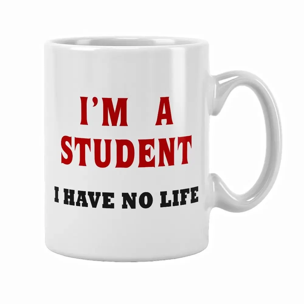 I'm A Student I Have No Life Coffee Mug Ceramic Tea Travel Cup Friends Students Birthday Gifts