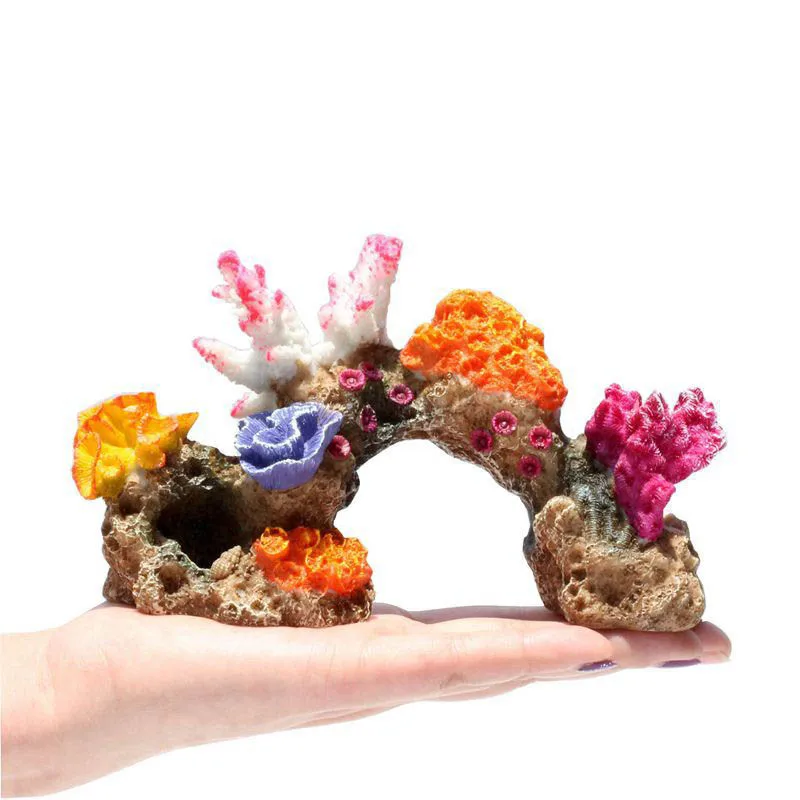 1pc 17X6X10cm Coral background aquarium scenery shell simulation rockery resin creative