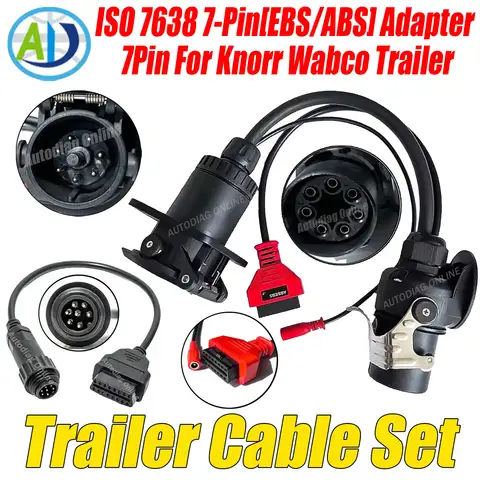 For Trailer ISO 7638 EBS/ABS Cable for Bosch/Wabco Diagnostic Cable For Knorr Wabco Trailer Cable Truck OBD2 Diagnostic Adapter