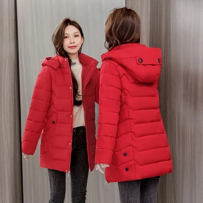 2023 novo inverno jaqueta com capuz feminino coreano parkas solto para baixo casacos de algodão feminino casual grosso quente à prova de vento outerwear