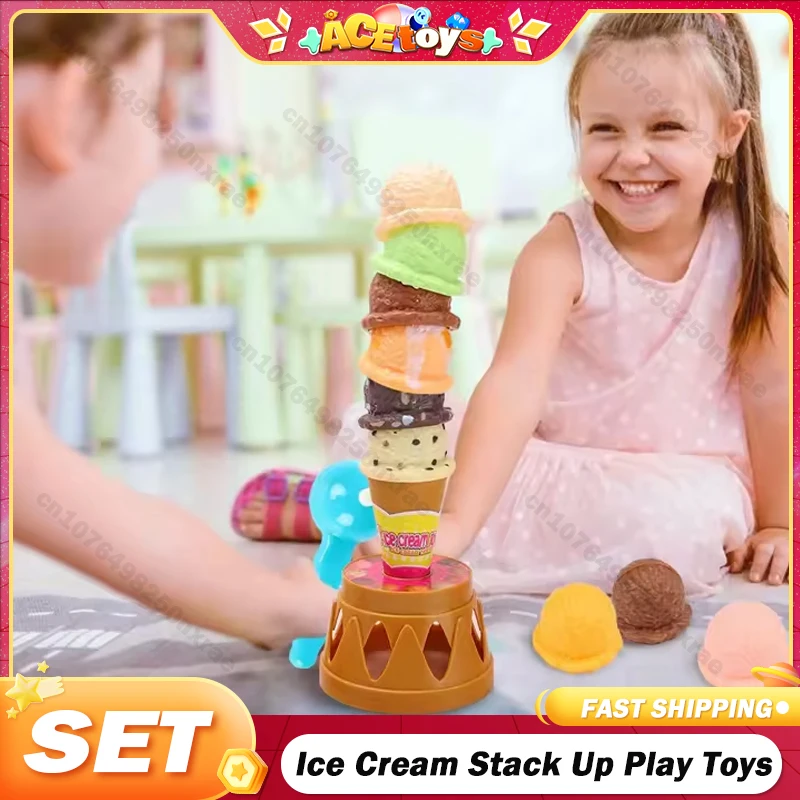 

Food Kitchen Toy Ice Cream Stack Up Play Children Simulation Kids Pretend Play House Toys Educational Toys for Baby Gifts