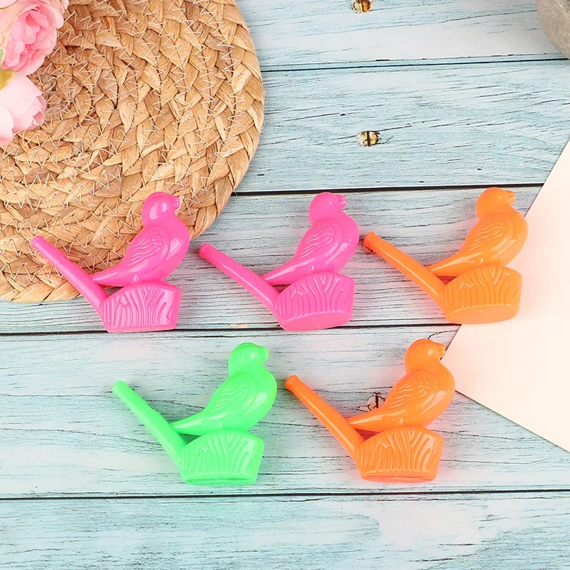 5Pcs Novelty Water Bird Whistle Colorful Plastic Party Whistles For Kids Musical Instrument Toy Noise Maker Toys