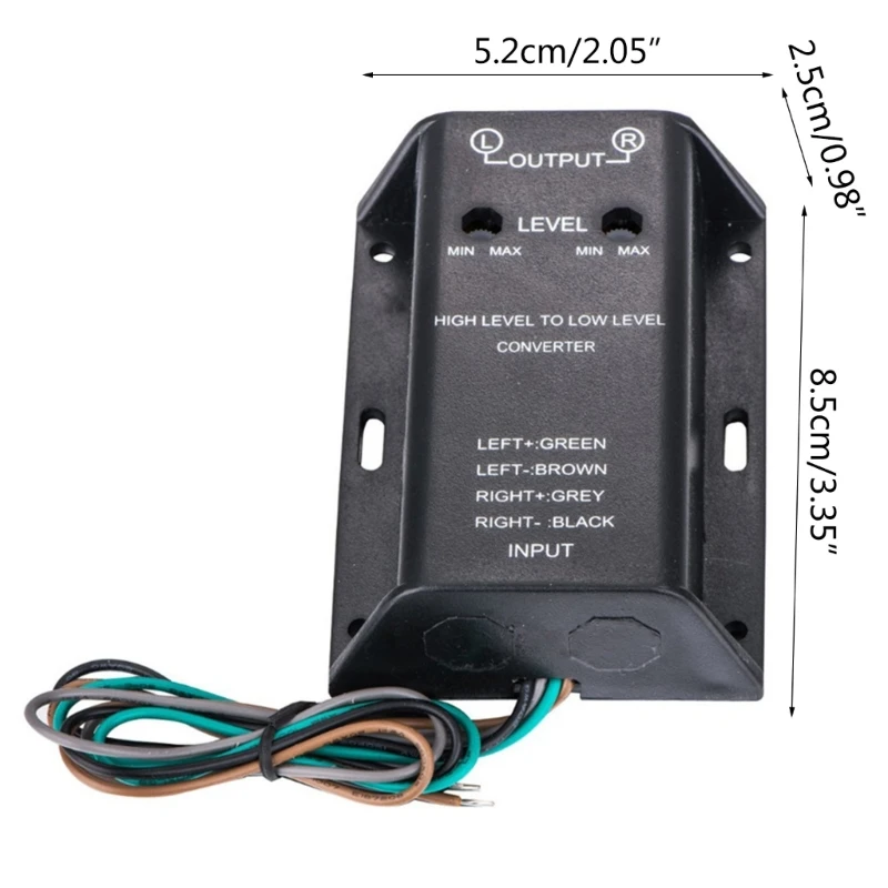 Car Audio RCA Speaker Converter Adapter High To Low Level Output Bass Audio Adapter Wire