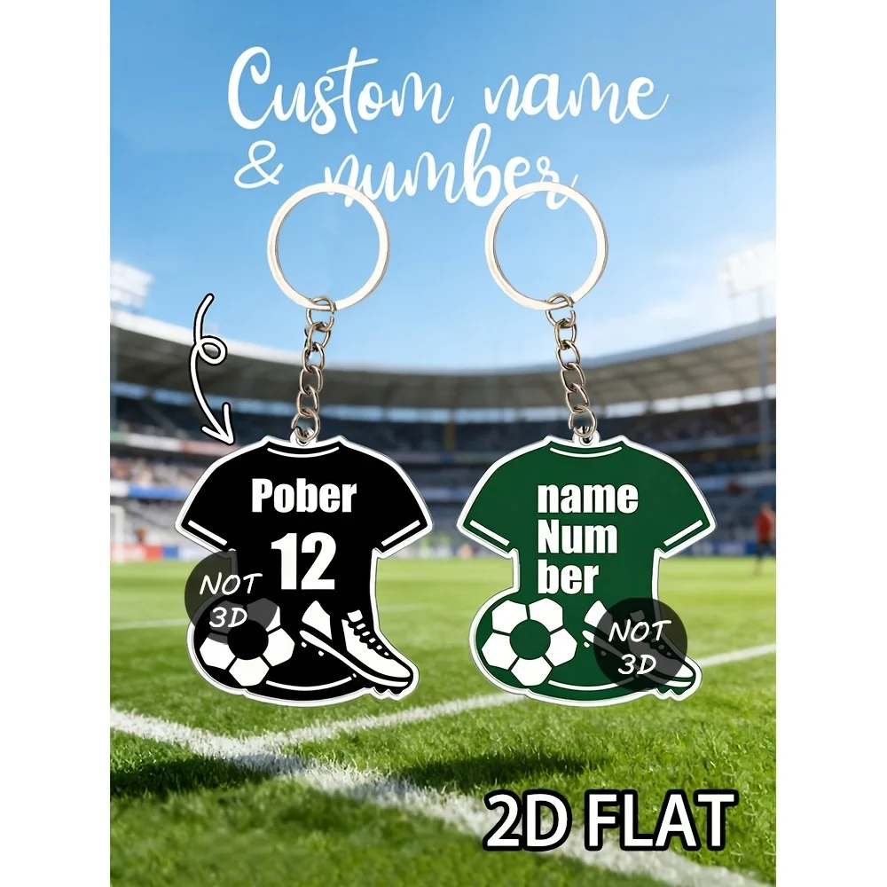 2D Flat Custom Soccer Jersey Acrylic Keychain