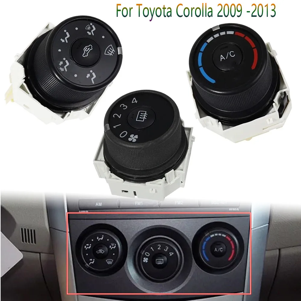Blower A/C Fan Control Switch Knob for Toyota Corolla 2009 2010 2011 2012 2013 Air Conditioning Panel Replace Car Accessories