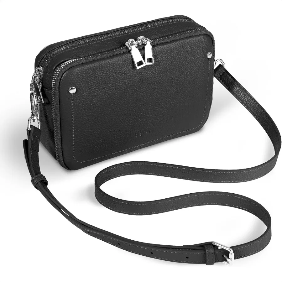

Genuine Leather Crossbody Bags for Women Purses with Built in RFID Wallet Woman Camera Shoulder Bag Handbags