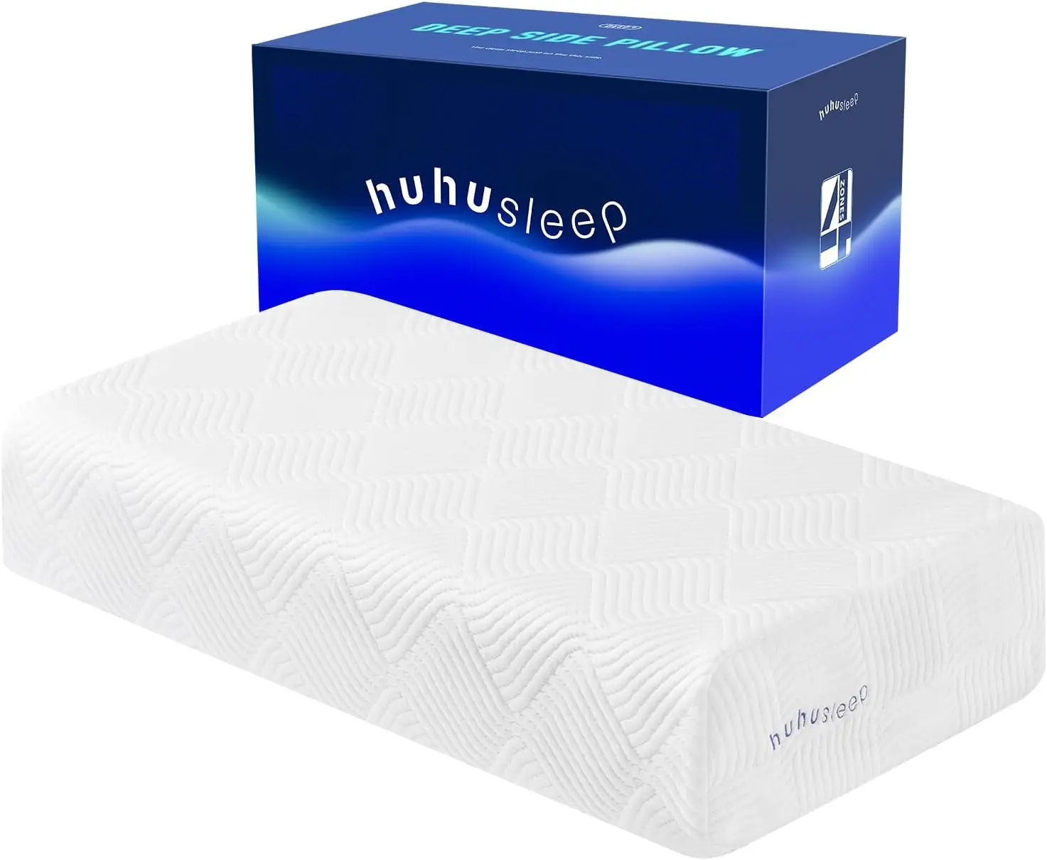 

Cooling Memory Foam Cube Pillow for Side Sleepers with Firm Layer, King/Queen 24x12x5 Inch