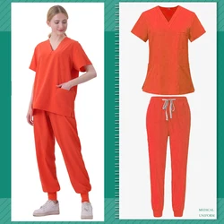 Hospital Surgical Clothing Medical Uniforms Women Scrubs Sets Doctors Nurses Accessories Dental Clinic Beauty Salon Workwear Set