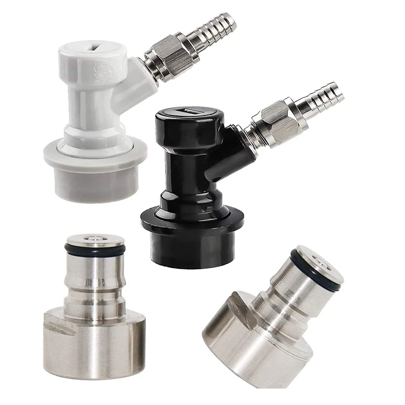 Ball Lock Keg Coupler Adapter Ball Lock Quick Disconnect Conversion Kit Keg Coupler 5/8 Thread Stainless Steel Gas & Liquid Post