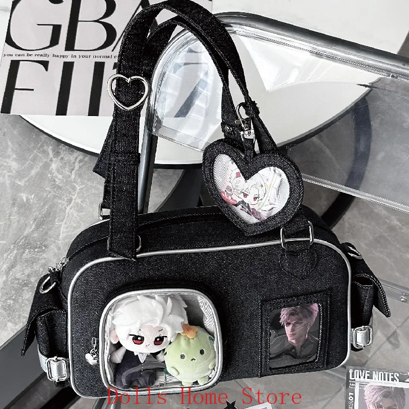 

Love and deepspace Zayne Xavier Rafayel Sylus Cowboy Bow Shoulder Bag Badge Messenger Bag Transparent Crossbody Bag Gift