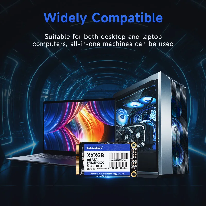 GUDGA-Disco rígido interno de estado sólido para laptop HP, msata, SATA III, 64GB, 128GB, 256GB, 512GB, 1TB HDD, 3x5cm, 10 unidades