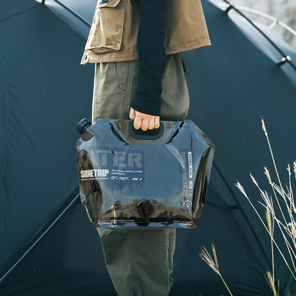 2 قطعة 8L حقيبة حاوية المياه القابلة للطي مع حنفية التخييم تخزين المياه الناقل إبريق للتخييم التنزه الظهر في حالات الطوارئ #3