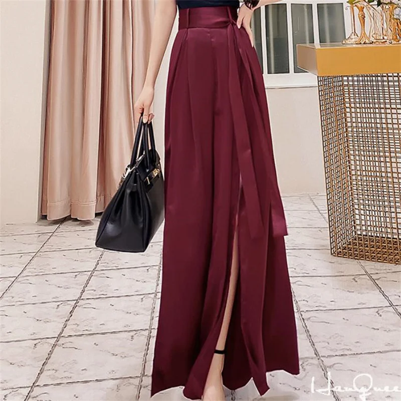 

Wide Leg Pants Fashion Women's Summer New Red Long Casual Pants