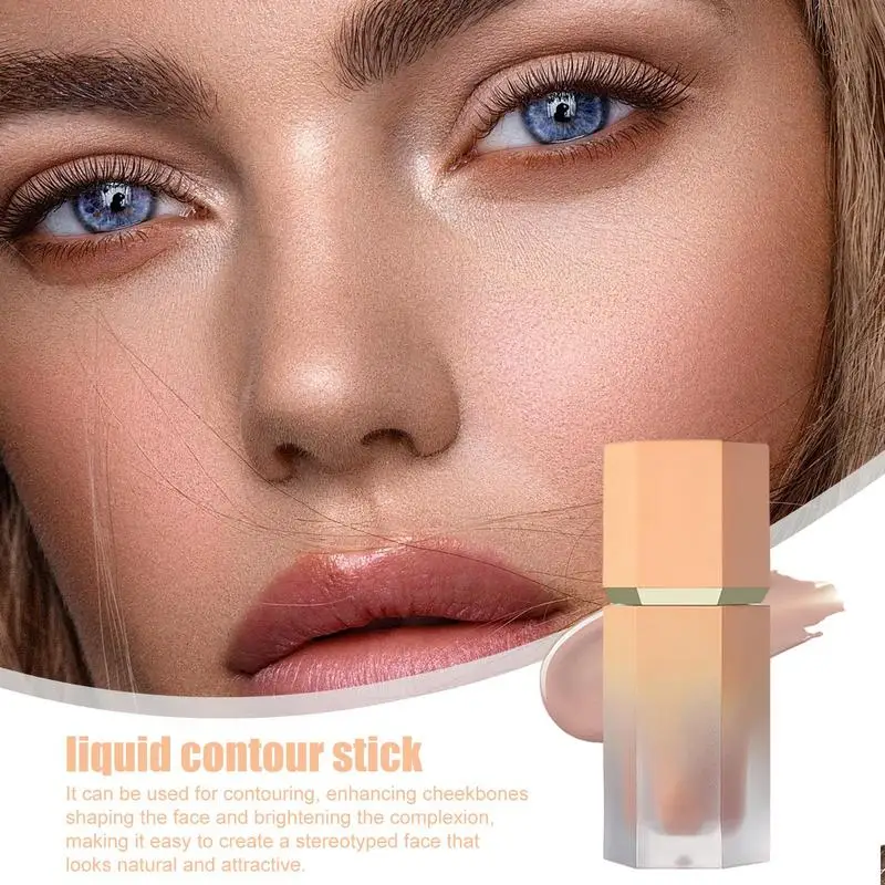 Matte Liquid Contour Stick Natural Waterproof Lasting Nose Shadow Contouring Brighten Face Highlighter Cream Face Makeup