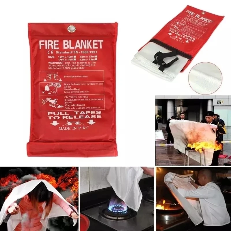 1.5M x 1.5M automotive essential fireproof blanket, fiberglass fireproof, flame retardant, emergency shelter, fireproof emergenc