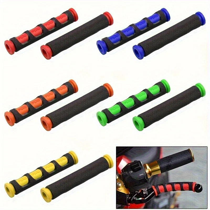 2pcs Non-Slip Motorcycle Brake Lever Covers | Textured Red Bars for Enhanced Control, Fits Electric Scooters & Racing Handles