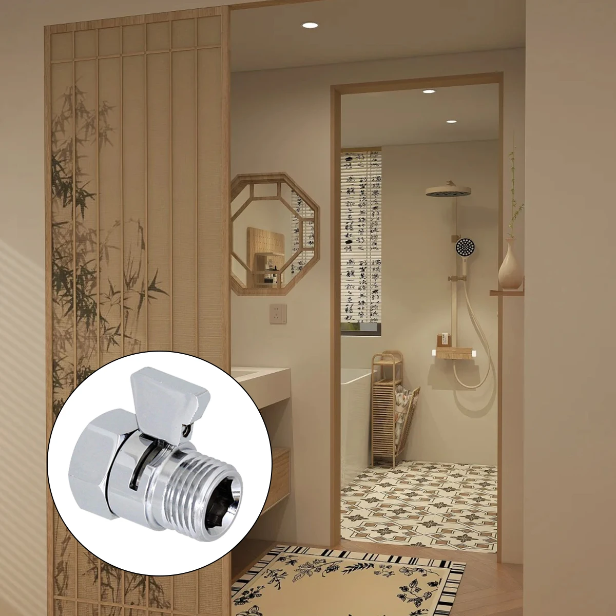 

1Pcs Water Flow Control Shut Off Valve Brass Adjustable Water Pressure Regulator for Hand Held Shower Head Bidet Sprayer