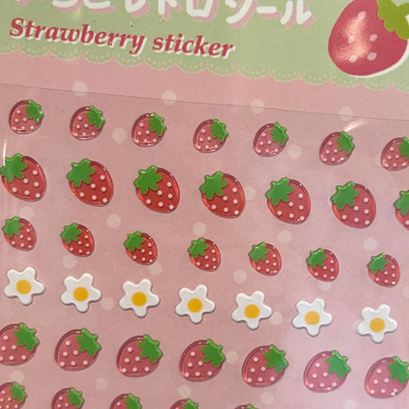 

Милые клубничные наклейки, креативные мультяшные 3D-наклейки с ромашками, для скрапбукинга, украшения чехлов для телефонов, дневников, подарок для девочек