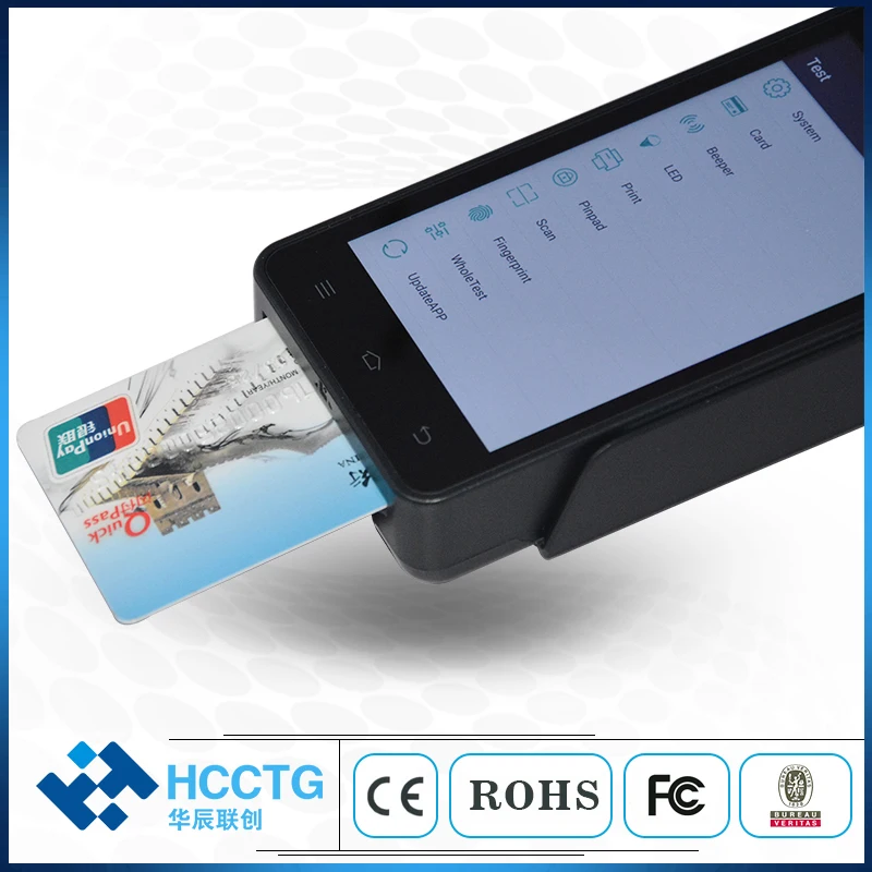 Terminal POS inteligente HCC-Z90 Versiรณn 4G, Android 7,1, 5 pulgadas, LCD, con impresora de 58mm