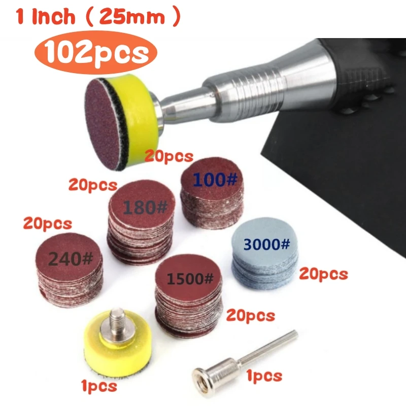 Imagem -04 - Abrasive Polishing Lixar Discos Pad Kit Ferramenta Rotativa Dremel Angle Grinder Sandpapers Acessórios 803000 Grit 103 Pcs