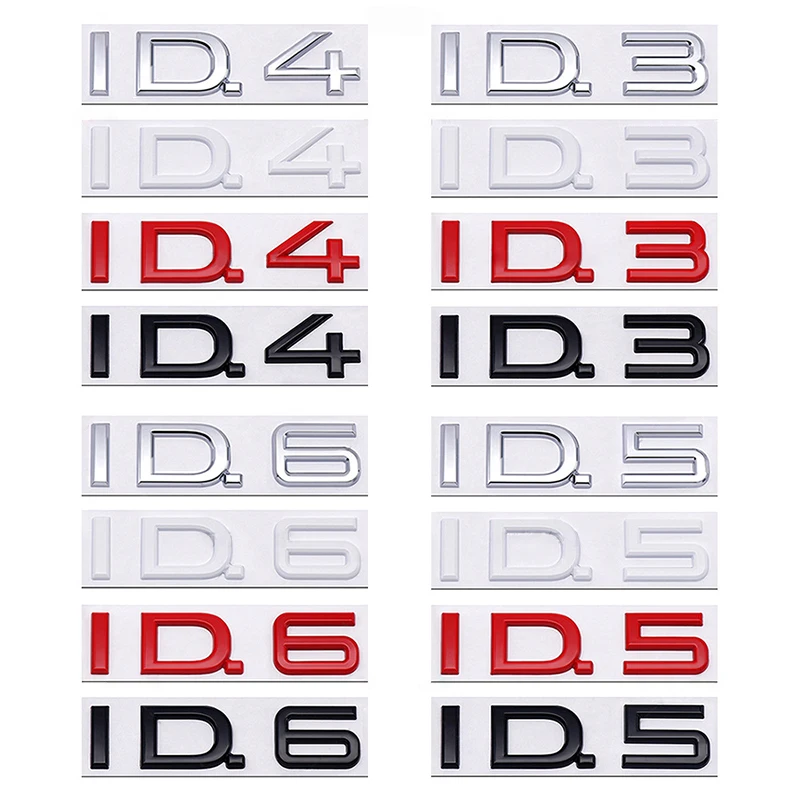 3D Metal ID.3 ID.4 ID.5 ID.6 Badge Logo ID3 ID4 ID5 ID6 Rear Trunk Emblem Stickers For VW Volkswagen EV CROZZ Car Accessories