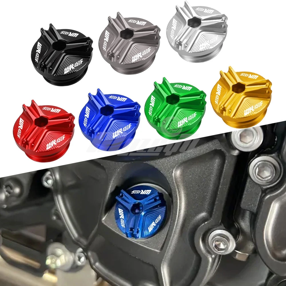 

For Yamaha WR450F WR450 F WR 450 F 450F 2003-2023 2024 2025 M19*2.5 Motorcycle CNC Aluminum Oil Filter Cup Engine Plug Covers