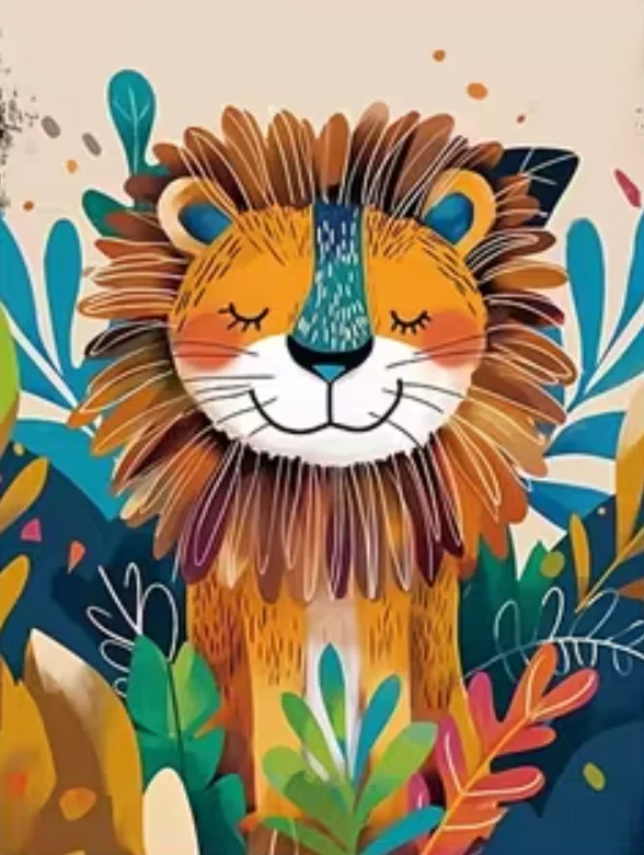 500 PCS Jigsaw Puzzle Colorful Tropical Forest Lion Pattern Perfect for DIY Creative Fun with Family,Gift ,teasing Toy