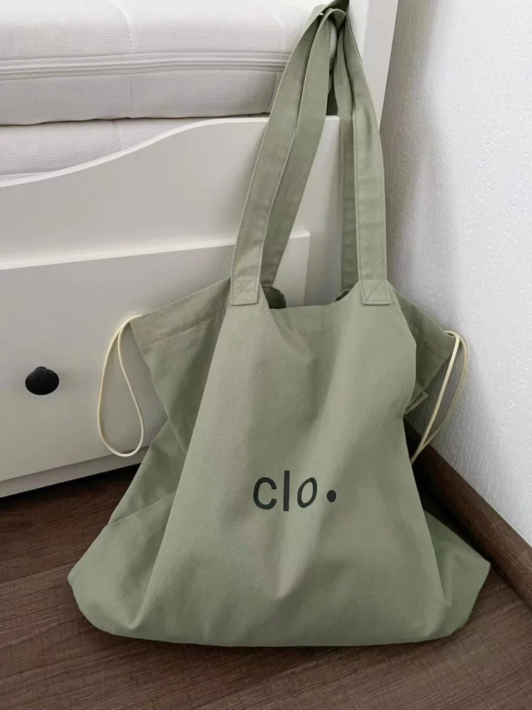 

Летняя парусиновая сумка-тоут Fre, простая студенческая сумка-тоут с буквами для работы, универсальная дорожная сумка, молодежная повседневная сумка на шнурке