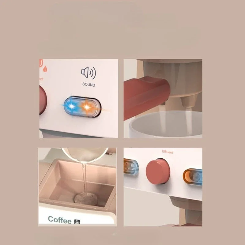 Zabawki dla dorosłych dzieci - ekspres do kawy do zabawy w udawanie, symulacja kuchni, odgrywanie ról, prezenty urodzinowe i noworoczne dla maluchów.