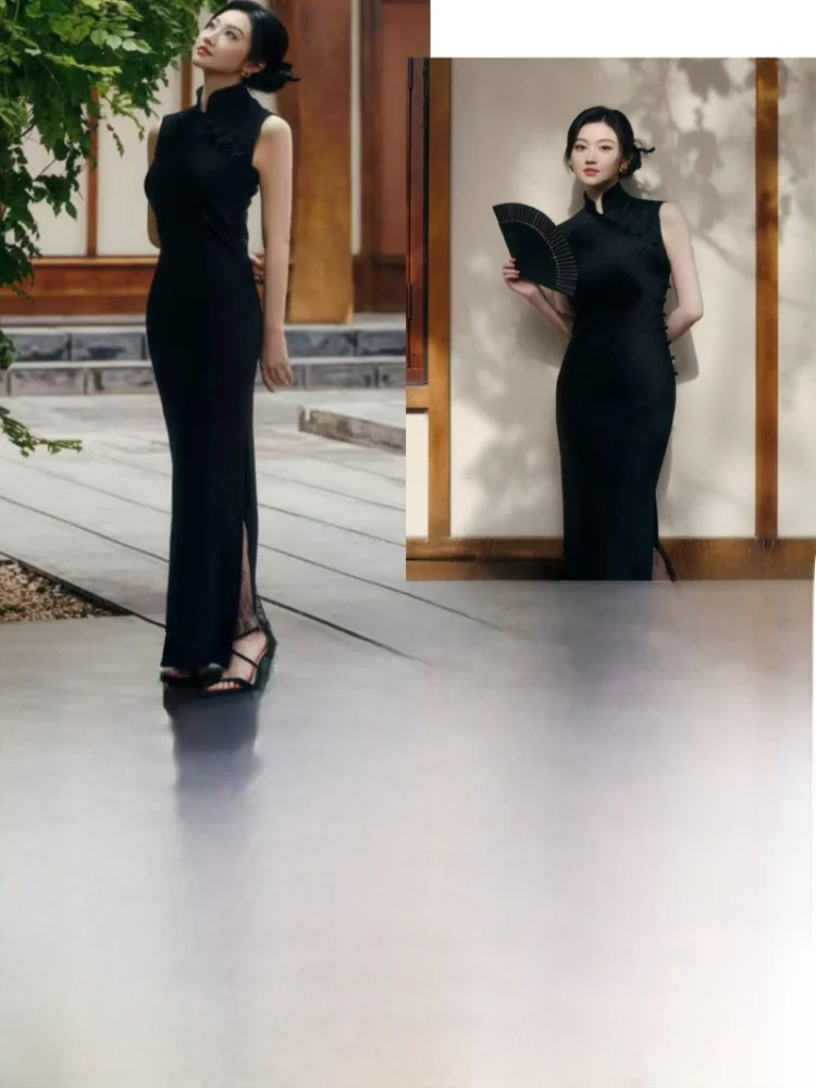 

Bla Qipao Dr Women's Improved High-End Sensation 2025 New Summer Chinese Sle National Trend Long Qipao Dr