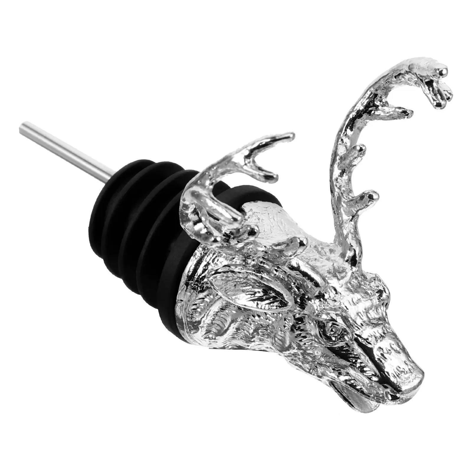 Vertedor de Vino con Cabeza de Ciervo, de Aleación de Zinc, con Forma de Cabeza de Animal, para Botellas de Vino, Whisky y Aceite de Oliva, Regalo para Fiestas y Bares, Resistente al Desgaste