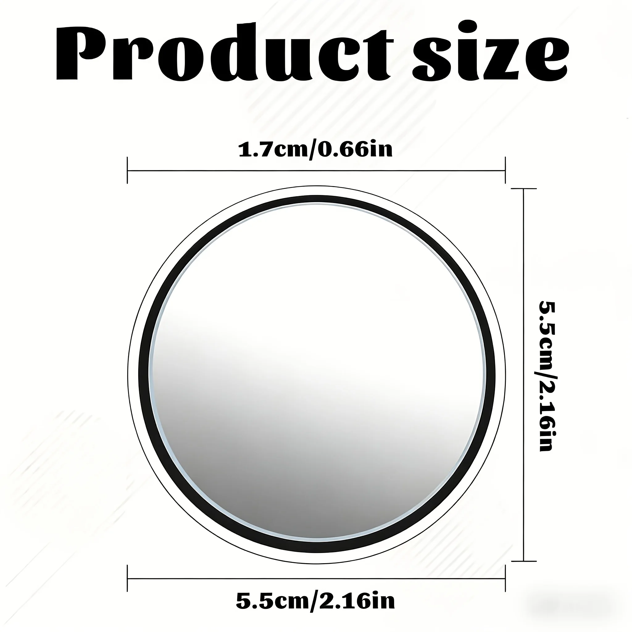 Car Blind Spot Mirror 2 Pcs Round Silver Adjustable Convex Wide Angle 360 Rotation Universal Rear View Car Accessories