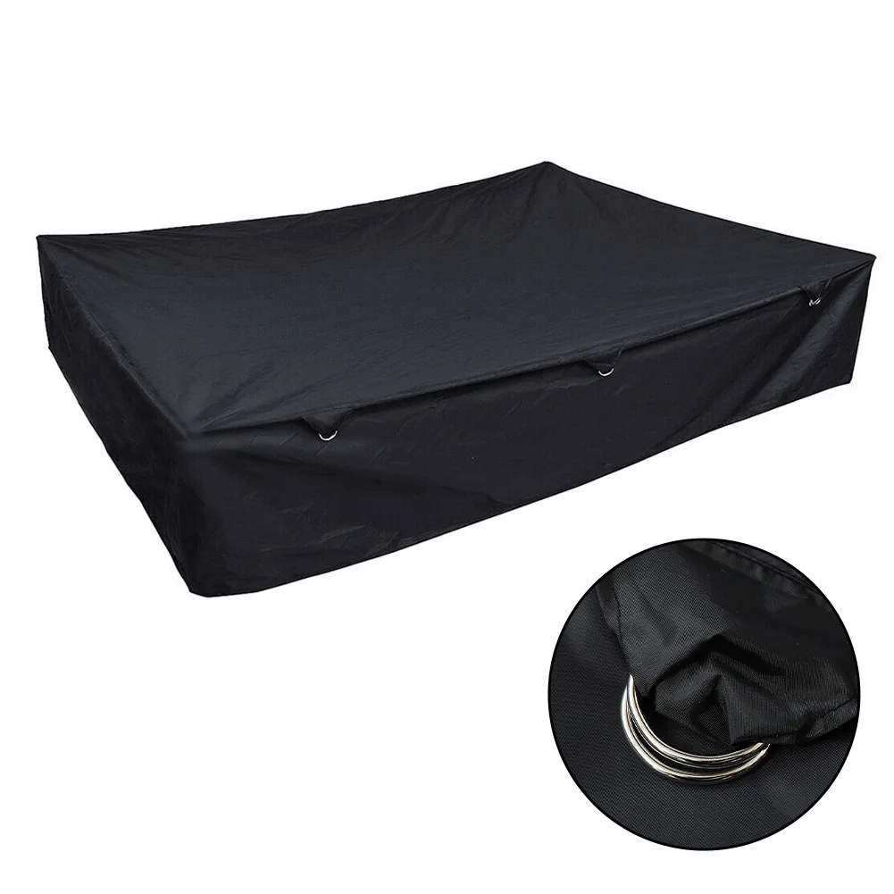 Lightweight Dustproof Polyester Fabric Cover Black Windproof Waterproof Travel Camping Protective Cover With Straps And Buckles