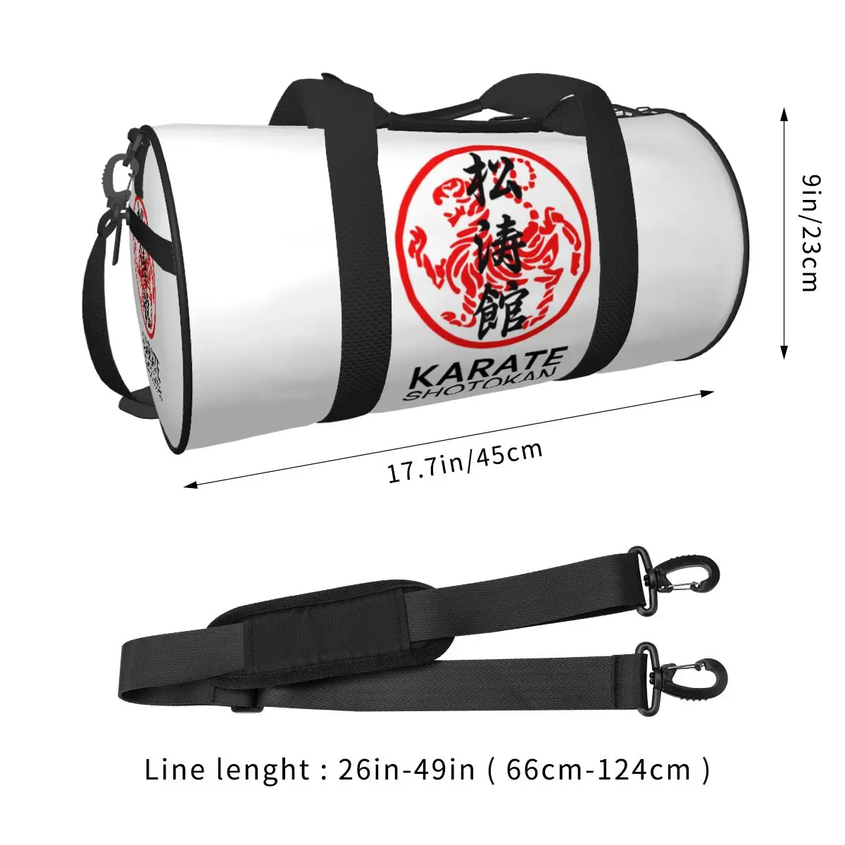 Karates Symbol Gym Bag Taekwondo Weekend Sports Bags Large Swimming Design Handbag Novelty Fitness Bag For Male Female