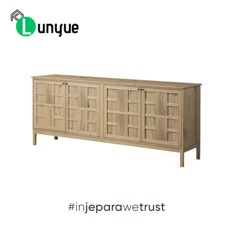 Solid Teak Cabinet Modern Minimalist Design Fully Functional Storage for Kitchen Bedroom Eco Friendly Durable Easy to