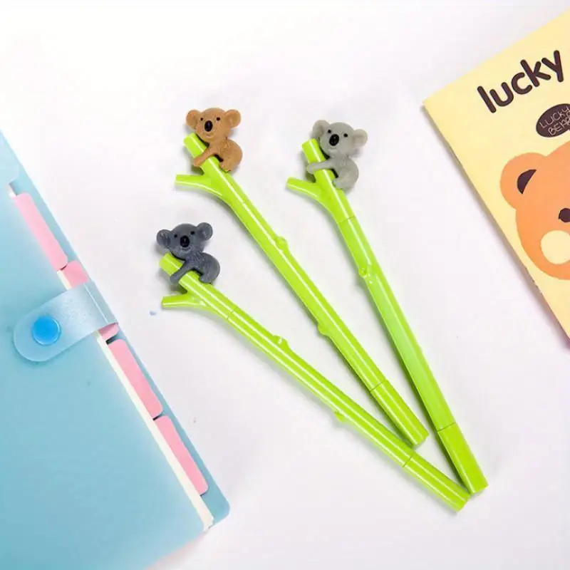 3pcs Set Creative Cute Koala Branches Black Ink Gel Pen Signing Pen School Office Supply Student Stationery