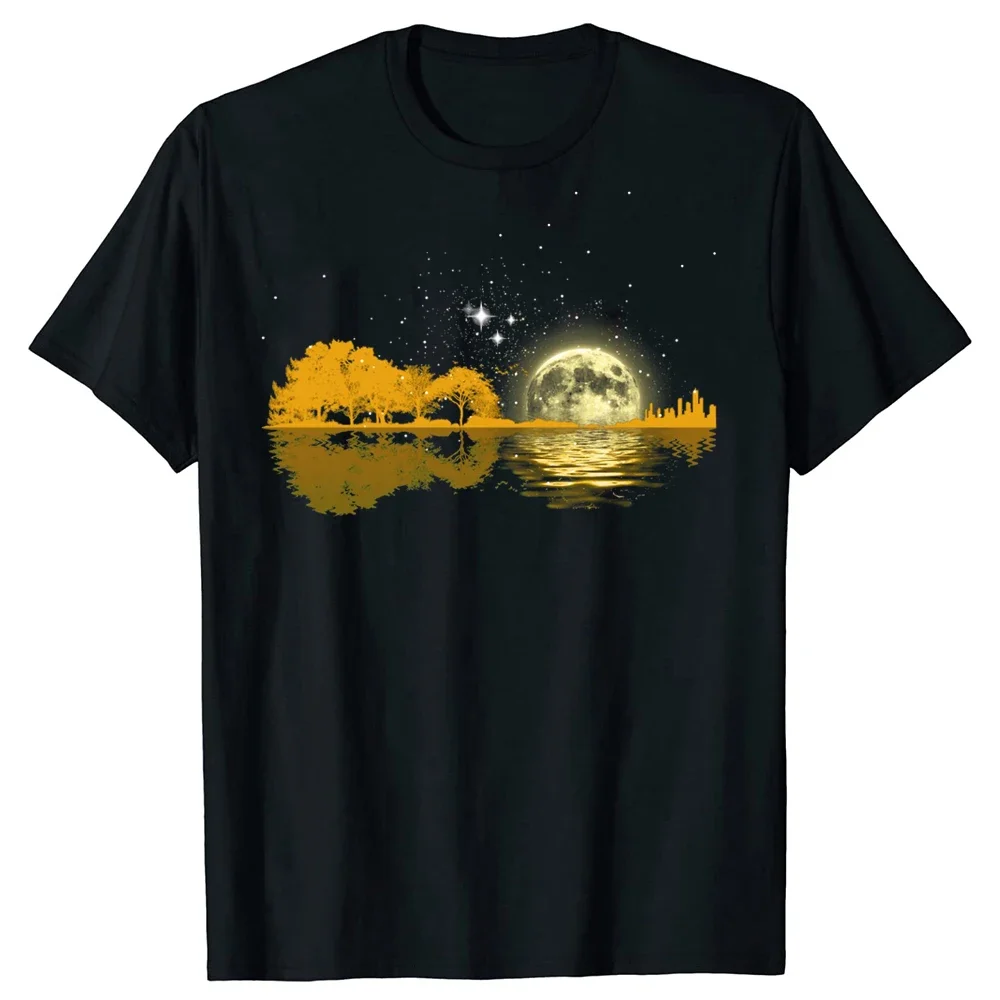 

2025 new model Guitar Lake Shaw Love T-Shirt Guitar Bass T-Shirt Cotton Male T Shirt Loose Style Tops Shirt Casual Short Sleeve