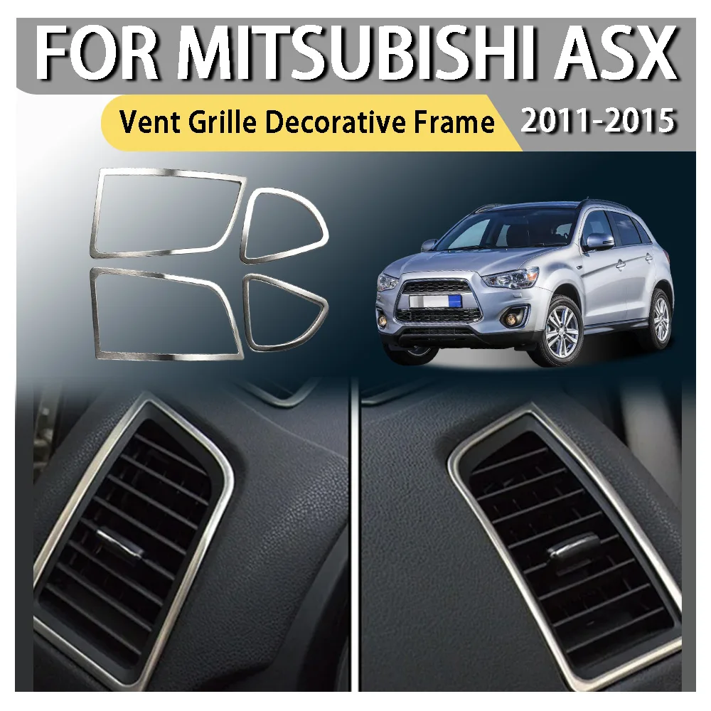 

Car Stickers Car Decoration Vent Grille Decorative Frame For Mitsubishi ASX 2011 2012 2013 2014 2015 Cars Accessories