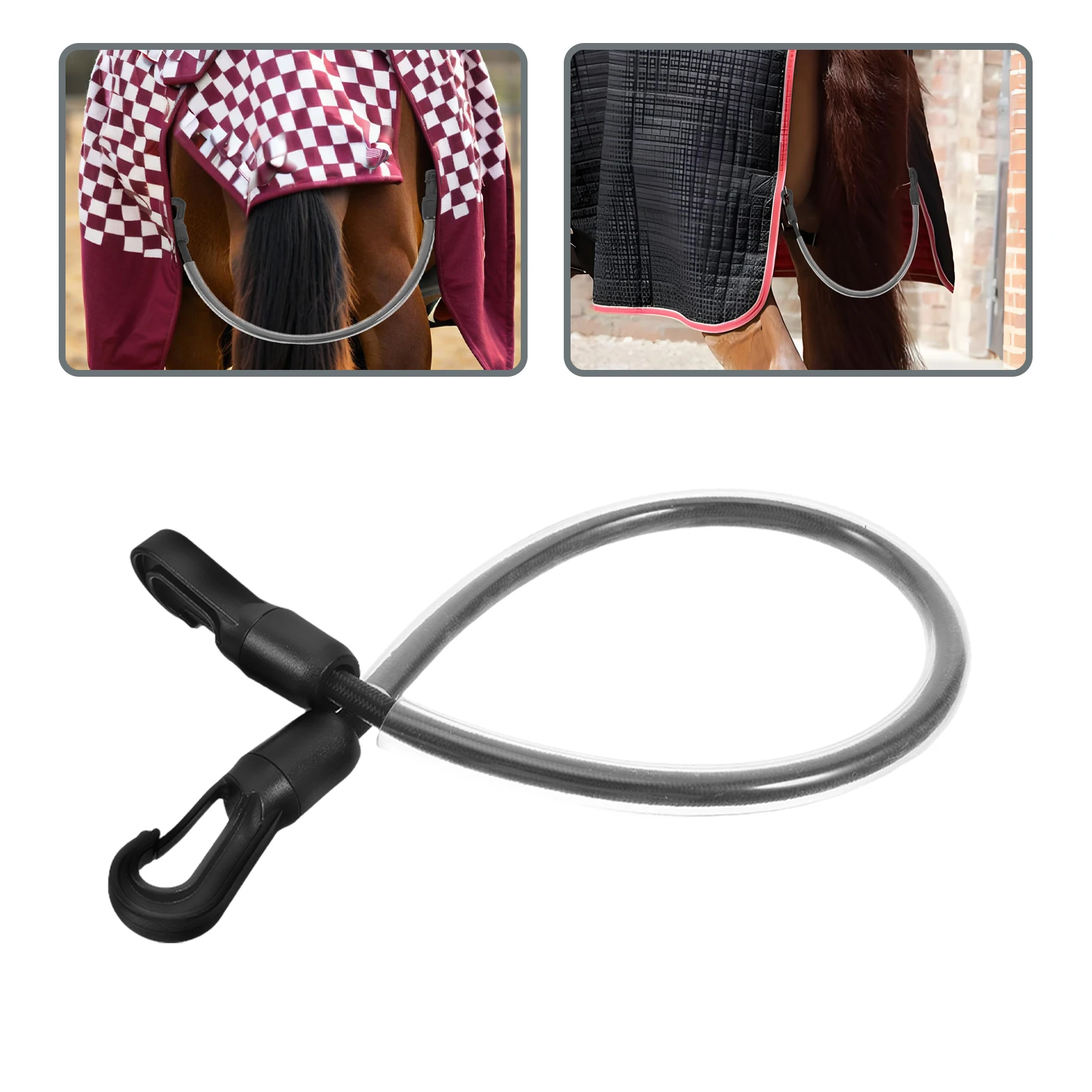 

Horse Blanket Elastic Leg Straps Stretchy Replacement Double Ended Clips Pvc Sleeve For Winter Rugs Horse Accessories