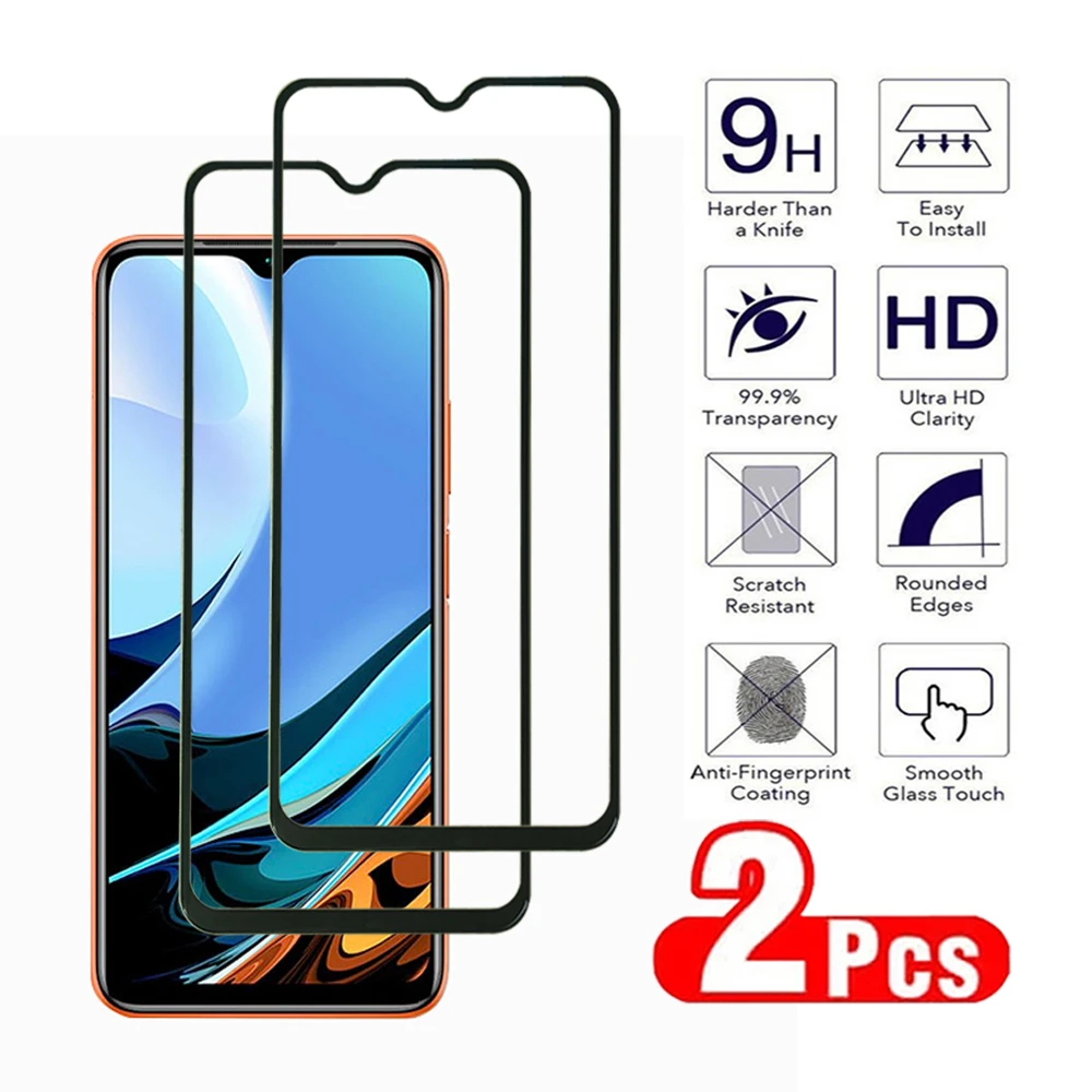 2Pcs 100D Tempered Glass For Xiaomi Redmi Note 8 9 Pro Max 9S 8T 9T Screen Protector For Redmi 8A 9A 9T 9C NFC A1 A2 Plus Film