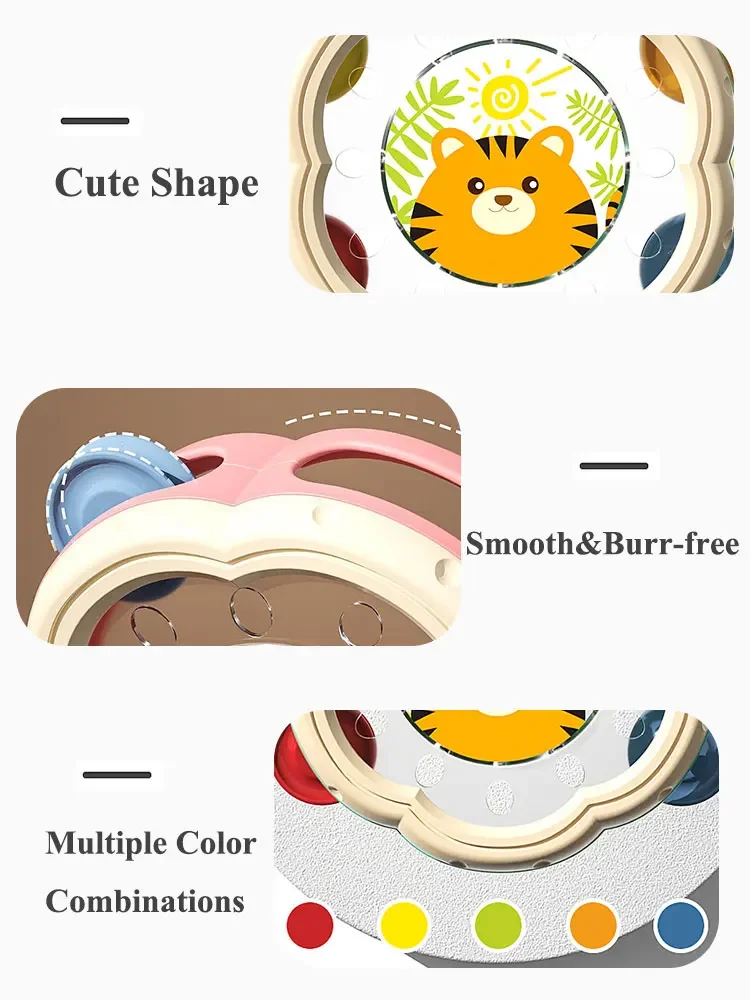2 サイズベビー楽器ドラムモンテッソーリおもちゃ 6 12 ヶ月ガラガラ幼児のためのインタラクティブ音楽教育子供のおもちゃ