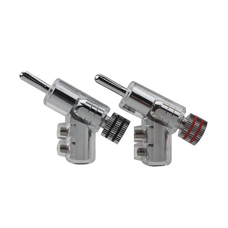 Self-Locking Banana Plug  Hi-End Copper Speaker Terminal Connector Audio Amplifier Y-Shaped Adapter 1Pair