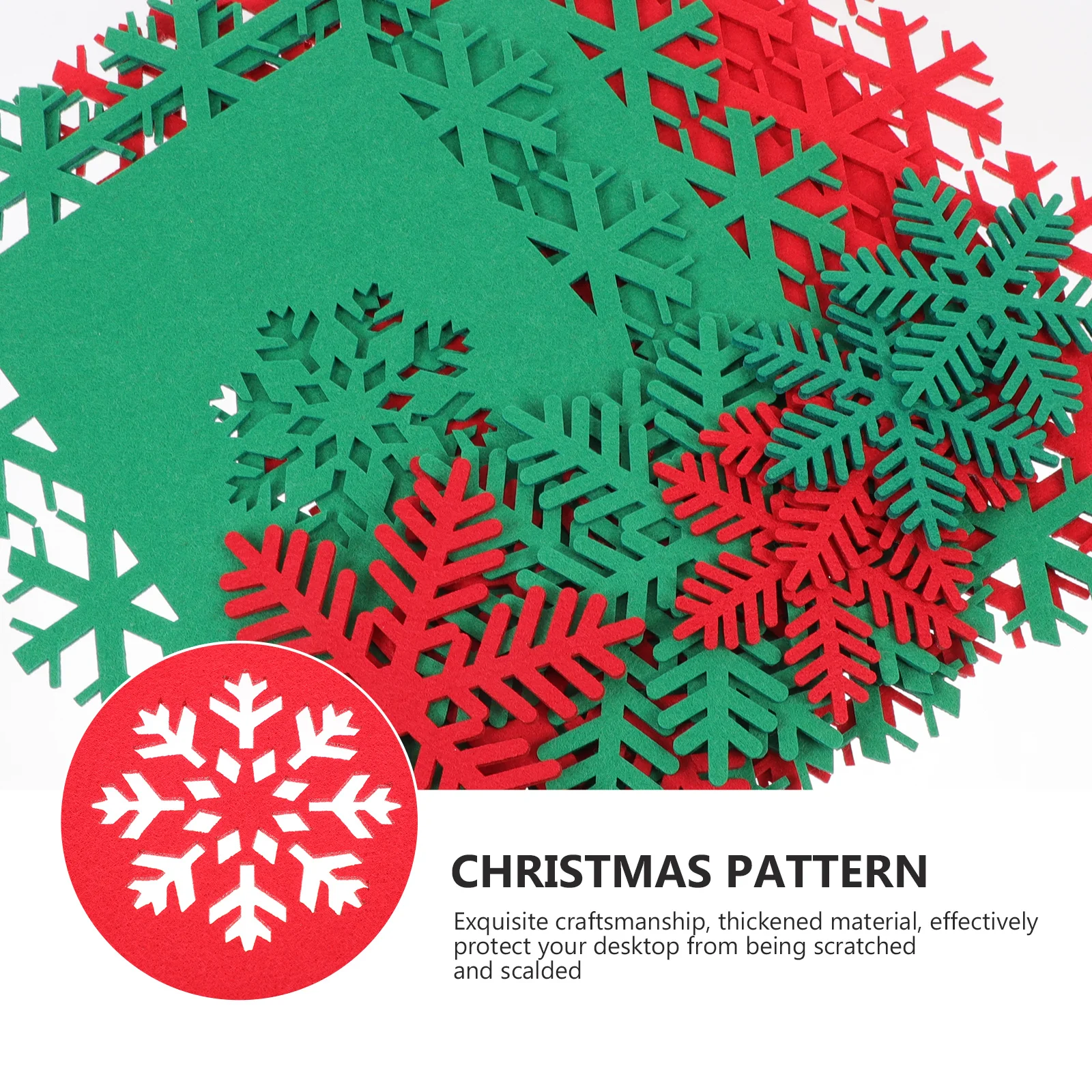 12 Buah Alas Meja Natal Tahan Panas dari Kain Felt, Alas Dekoratif untuk Perlengkapan Pesta Makan Malam Liburan