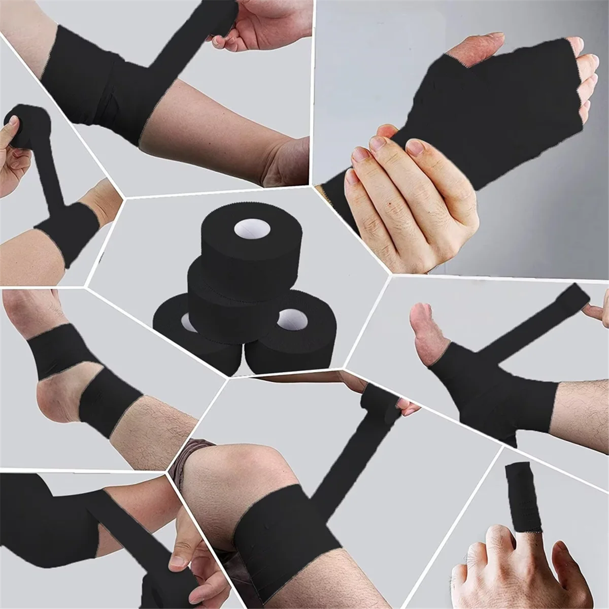 

【Price Drop】{30Pcs Black Elastic Self-Adhesive Bandage 5 cm Sports Fixed Elastic Bandage for Sports Injuries and Pet Treatment