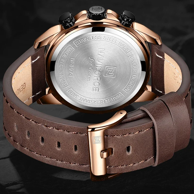 Nuovo stile NAVIFORCE orologi da uomo di lusso di alta qualità moda di lusso 3ATM orologio da uomo al quarzo impermeabile all'aperto delle migliori marche 2025