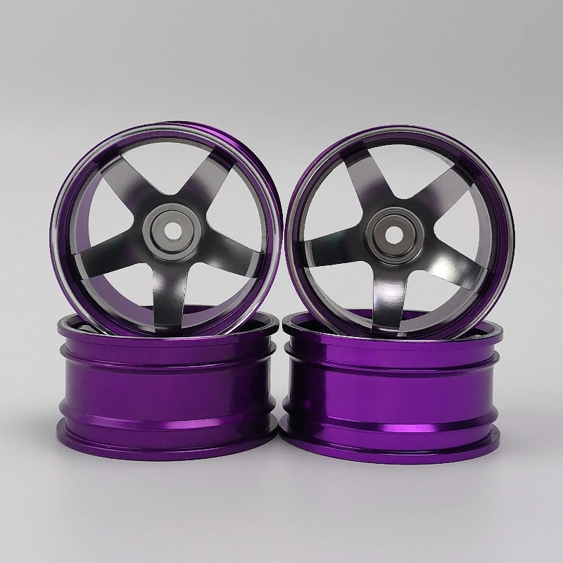 6/9/12mm Offset 4pcs CNC Machined Aluminum Wheels Rims 1/10 Scale RC Car On-road Drift Touring Model Hobby