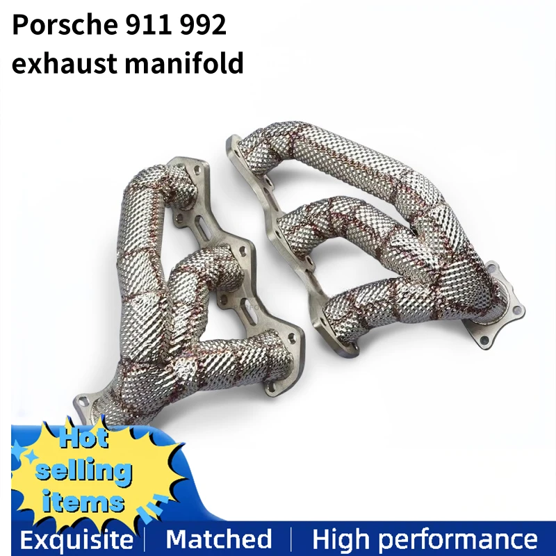 Exhaust manifold high flow downpipe suitable for Porsche 911 992 stainless steel converter manifold without cat pipe