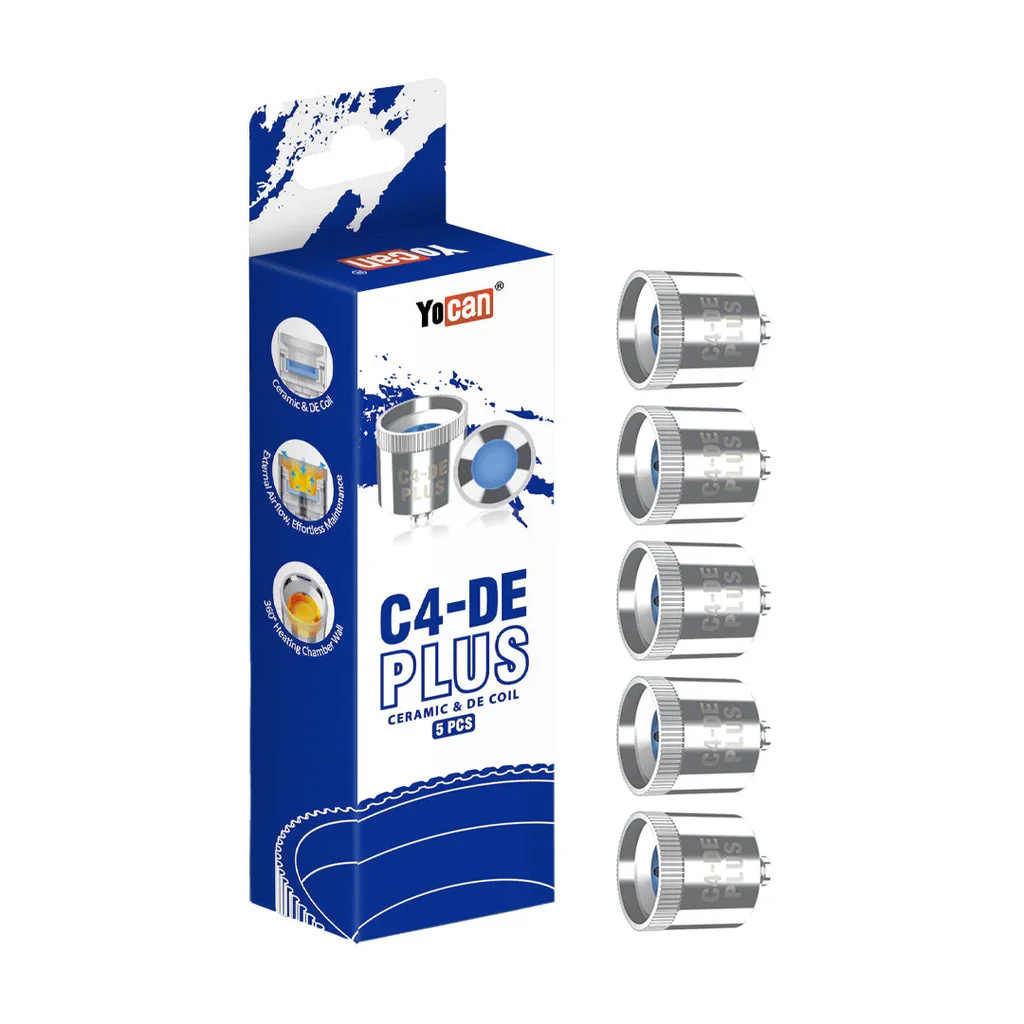

2-5pcs Yocan C4-DE Plus Coil Ceramics & DE Plus Heating Coils 510 Thread coil for Yocan Cylo Wax Vaporizer